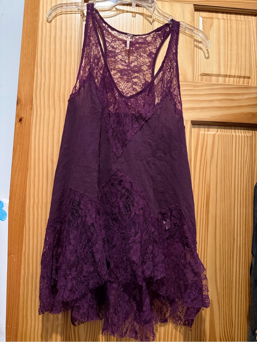Women's Purple Lace Trim top
